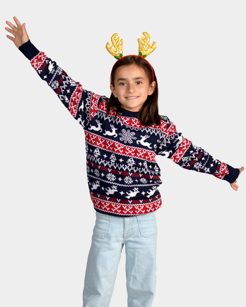 Jersey de Navidad para Niña y Niño Renos y Motivos Navideños