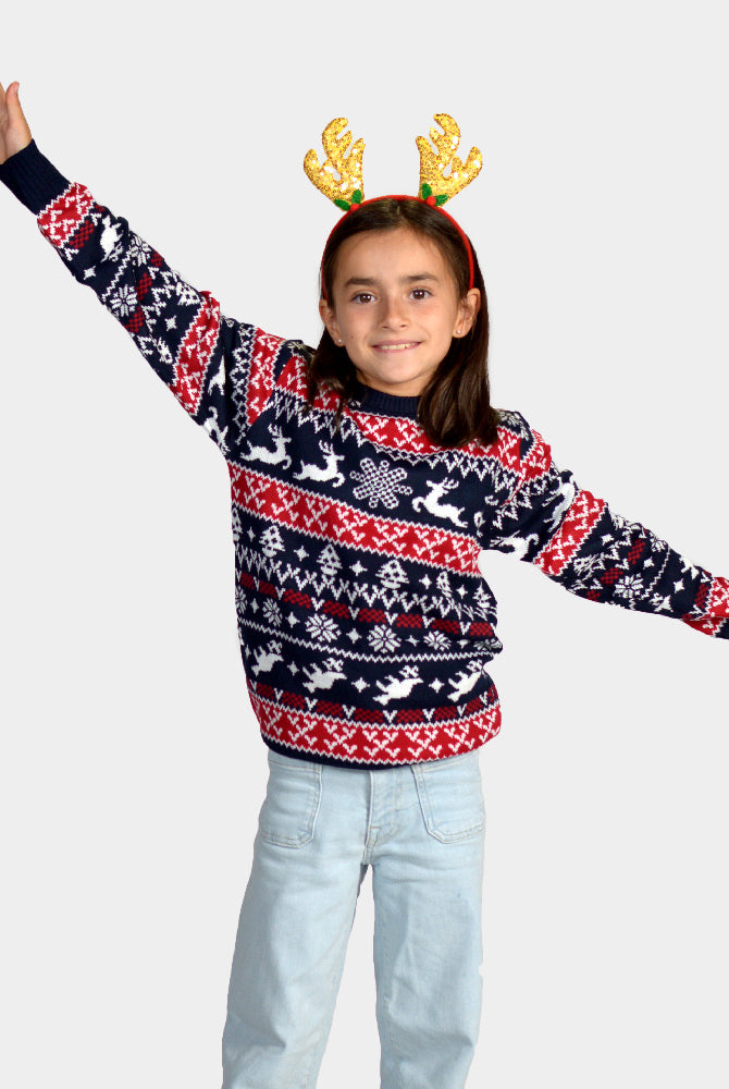 Jersey de Navidad para Niña y Niño Renos y Motivos Navideños