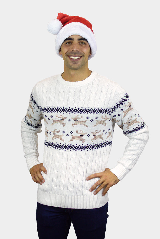 Jersey de Navidad para Familia Elegante Blanco Alaska hombre