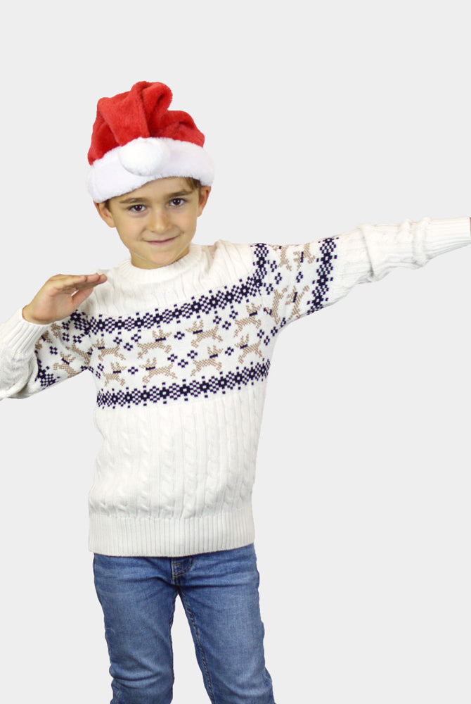 Jersey de Navidad para Niño Elegante Blanco Alaska