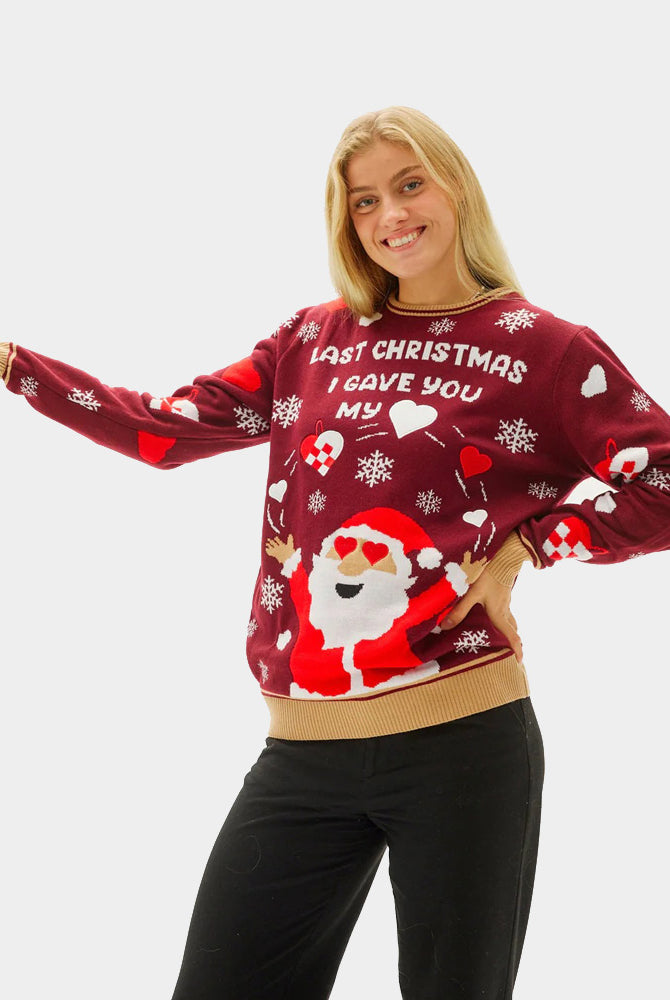 Jersey de Navidad Parejas Last Christmas I gave you my Heart mujer