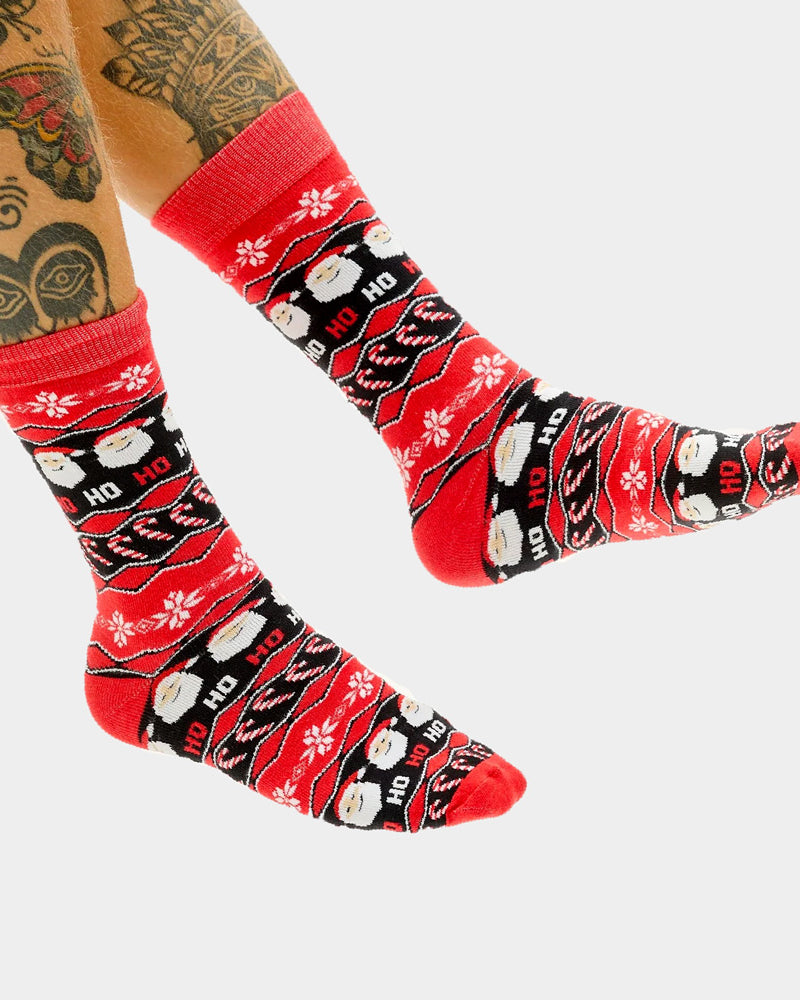 Calcetines de Navidad Unisex Rojos Papá Noel Ho Ho Ho hombre y mujer