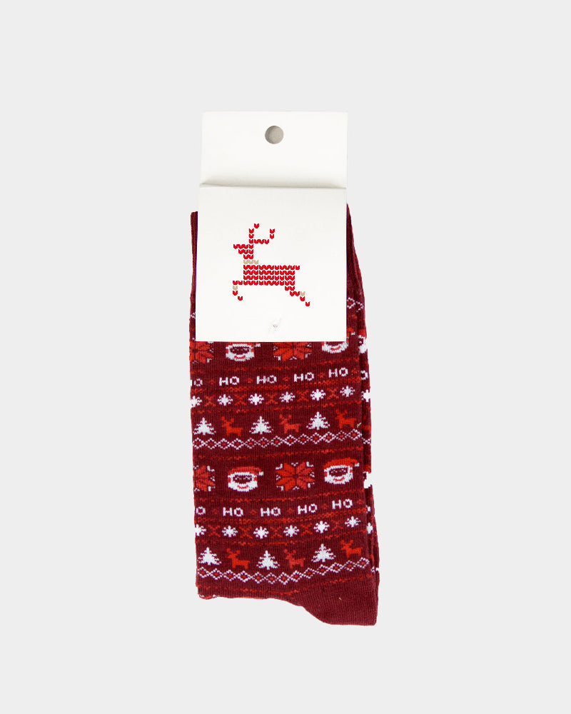 Calcetines de Navidad Rojos con Santa y Renos