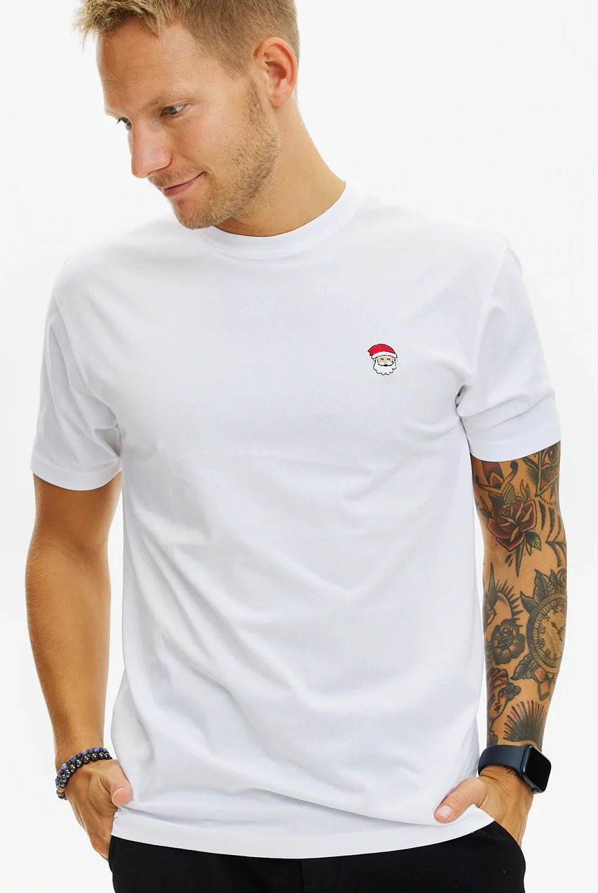 Camiseta de Navidad para Hombre y Mujer Blanca Santa
