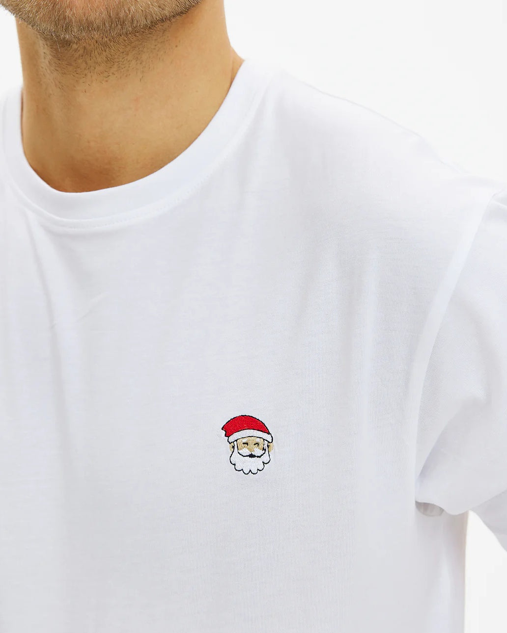 Camiseta de Navidad para Hombre y Mujer Santa Blanca