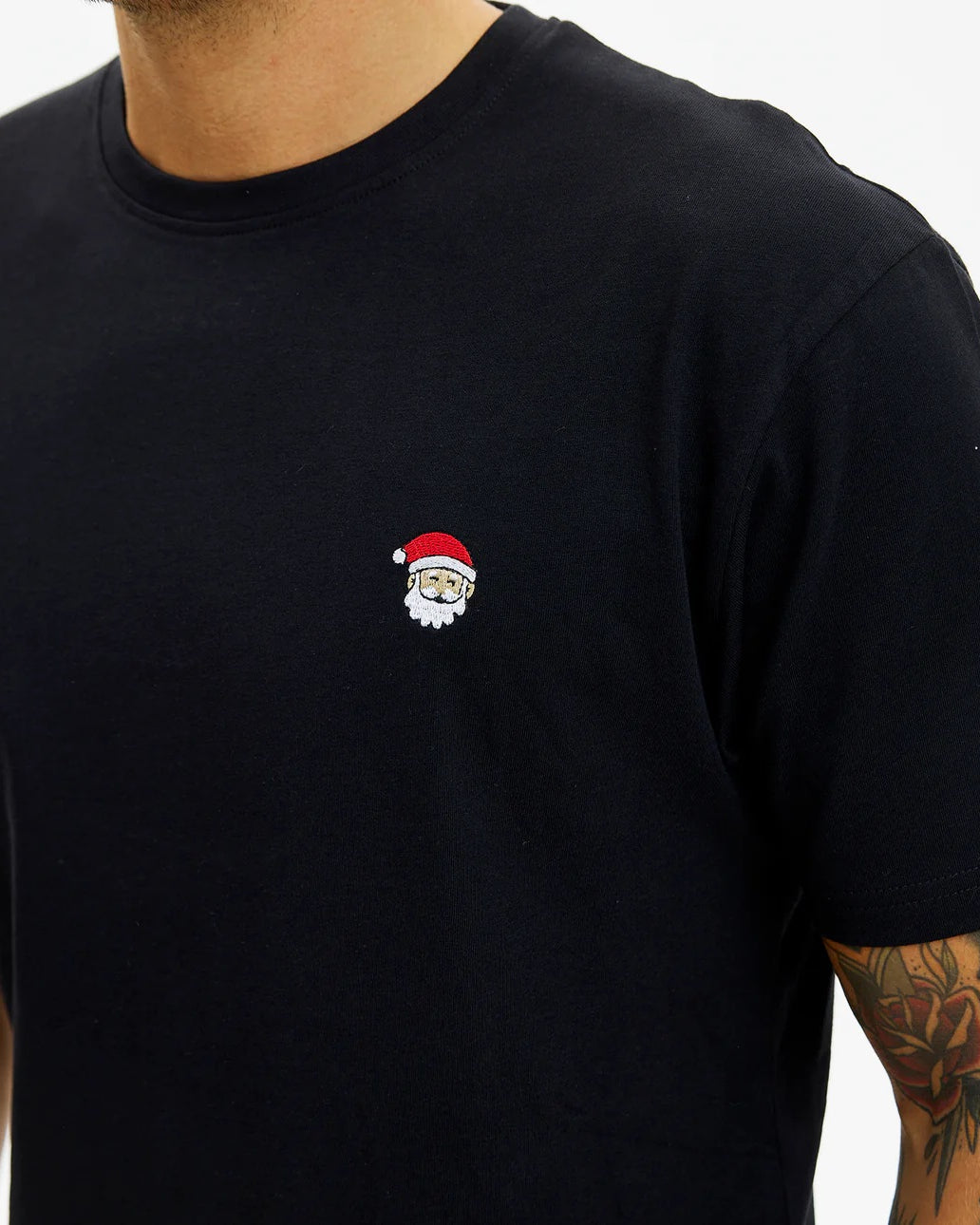 Camiseta de Navidad para Hombre y Mujer Santa Negra