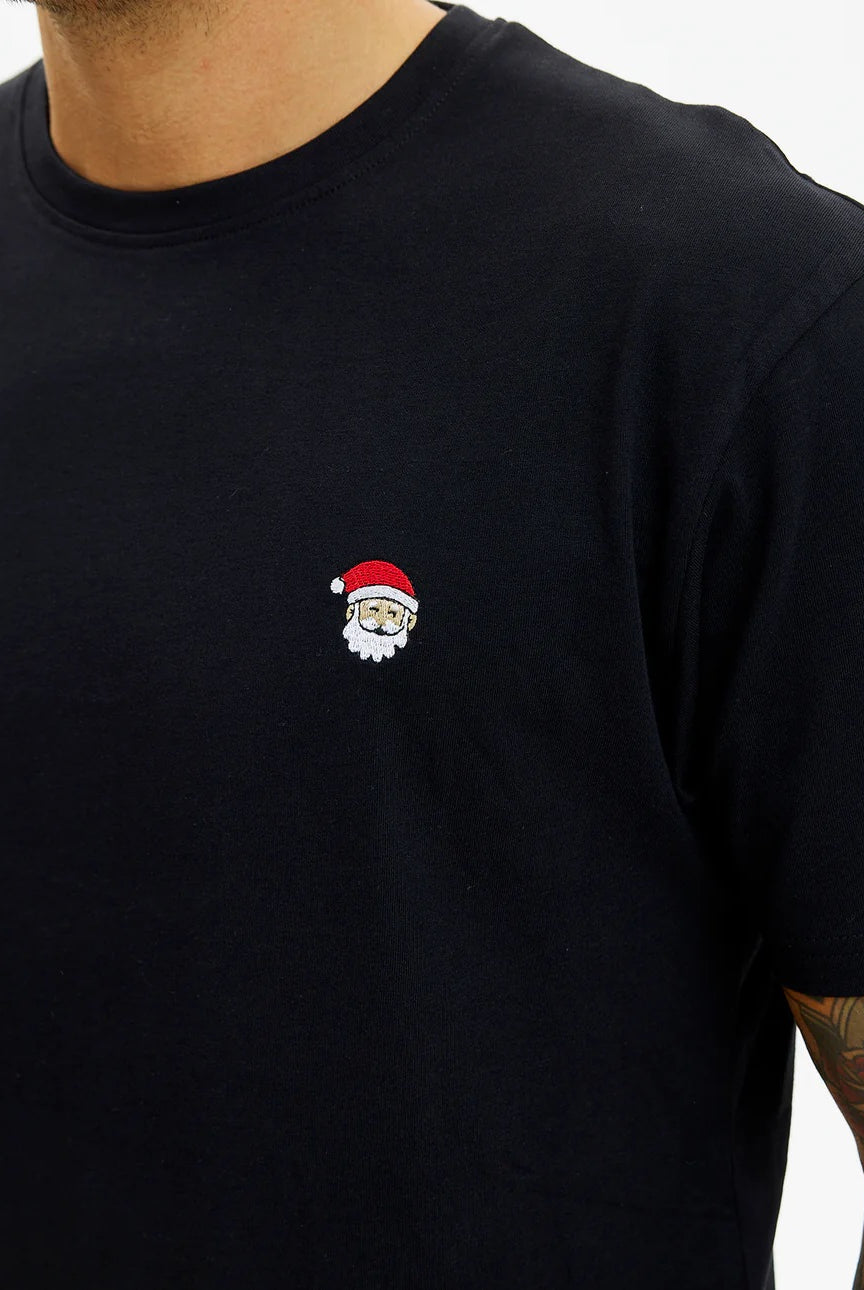 Camiseta de Navidad para Hombre y Mujer Santa Negra