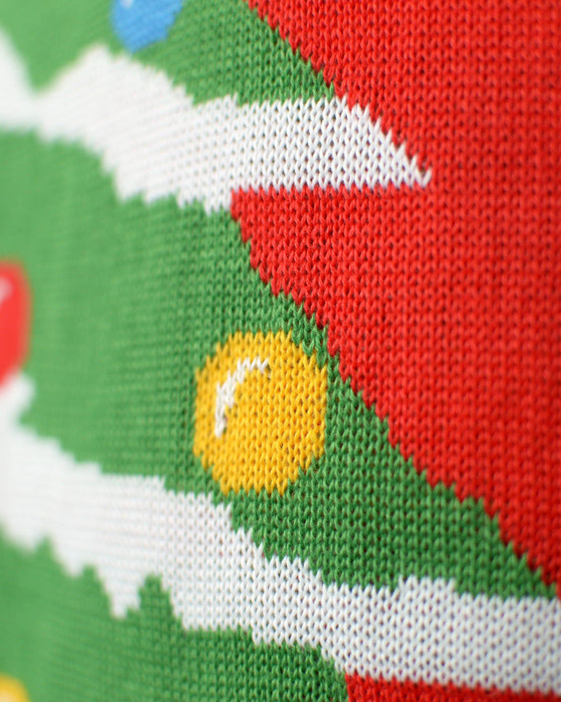 Jersey de Navidad para Familia Rojo Árbol de Navidad detalle