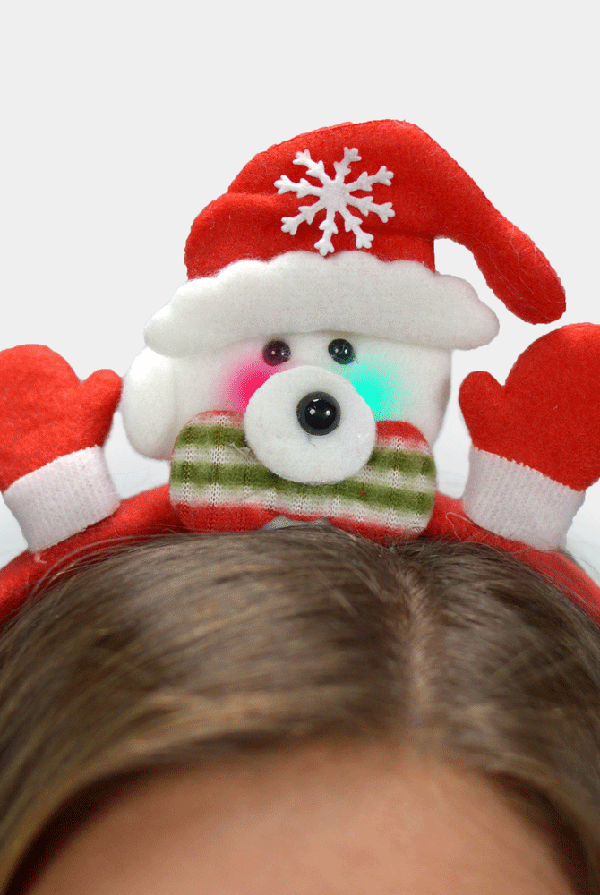 Diadema Navideña con Luces LED Oso Polar