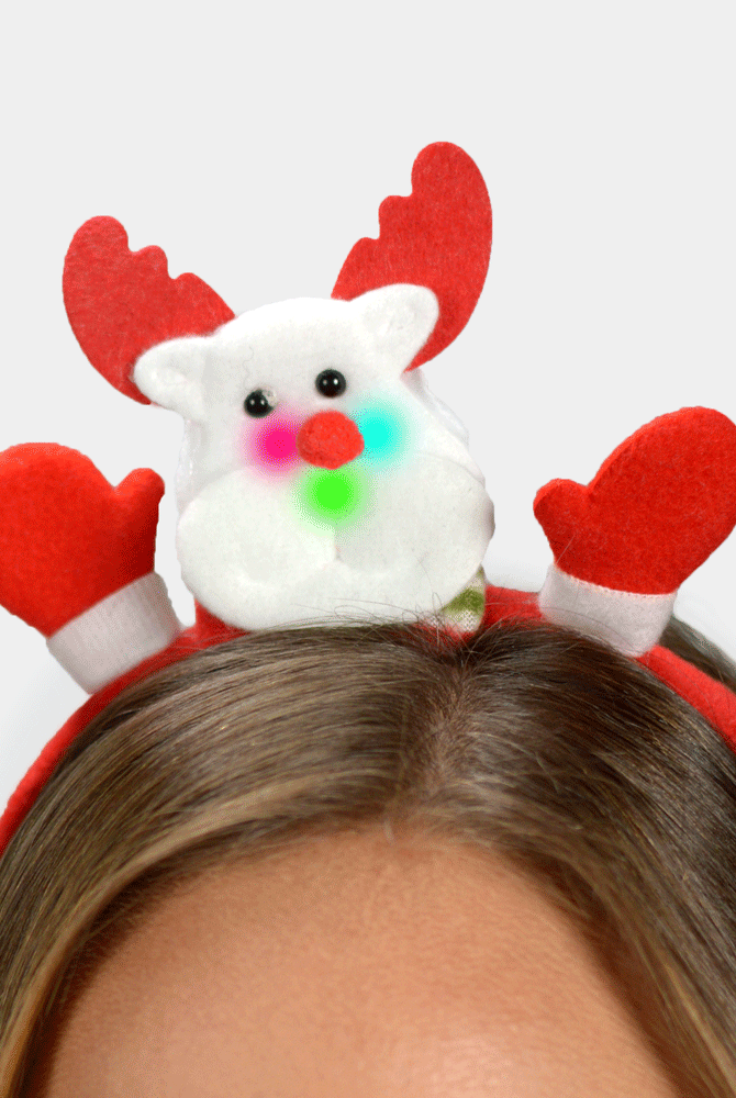 Diadema Navideña con Luces LED Reno