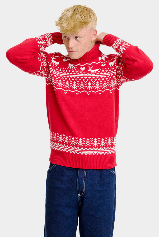 Greenlandish Jersey de Navidad cuello alto Hombre Algodón Orgánico