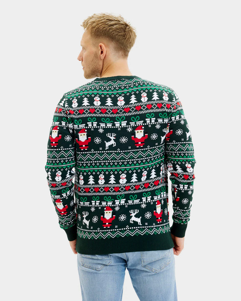 Jersey de Navidad Hombre Green Christmas Algodón Orgánico