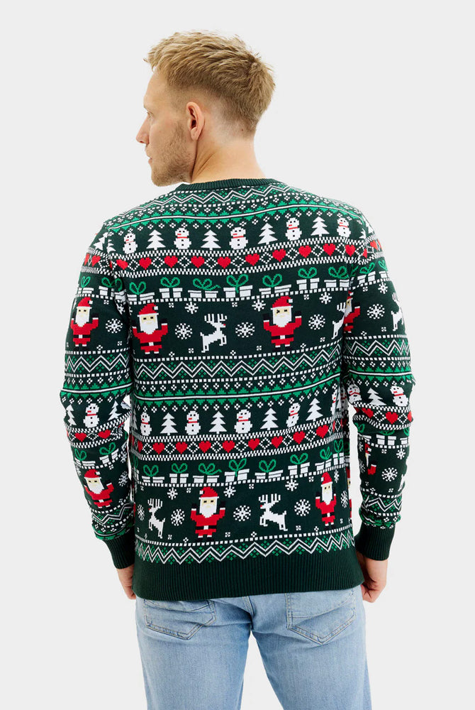 Jersey de Navidad Hombre Green Christmas Algodón Orgánico