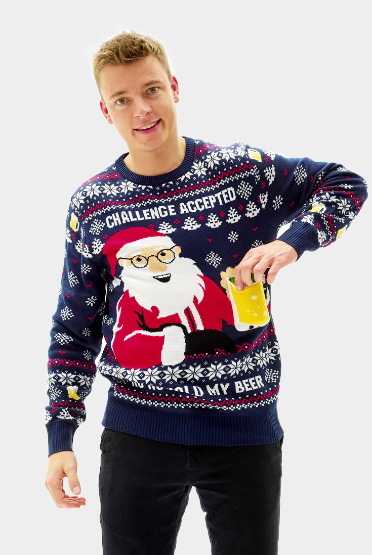 Hombre Jersey de Navidad Beer Pocket 3D