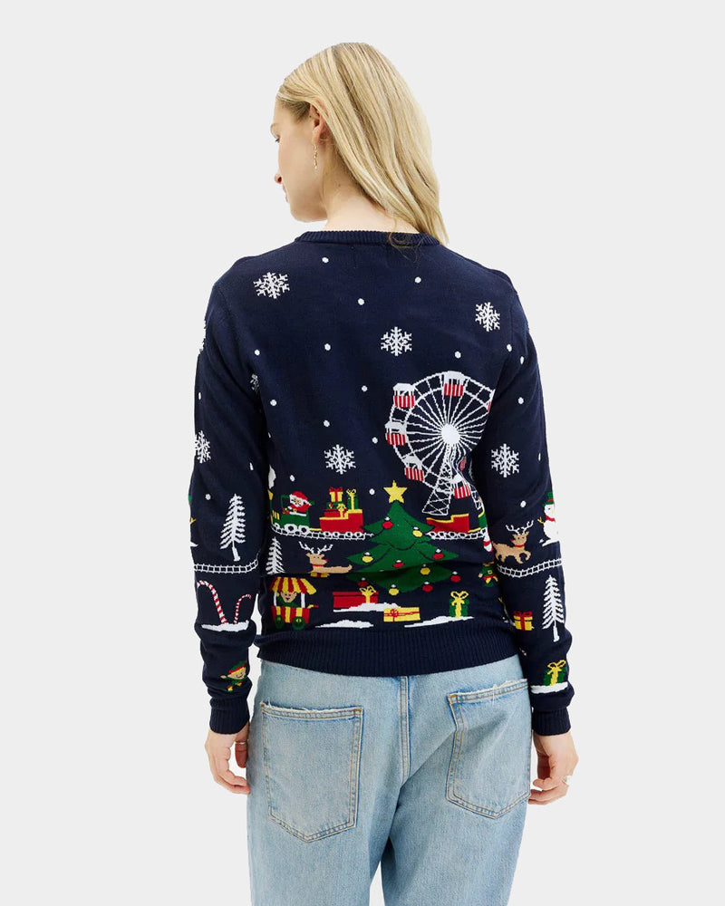 Jersey de Navidad para Mujer Feria Navideña con Luces LED