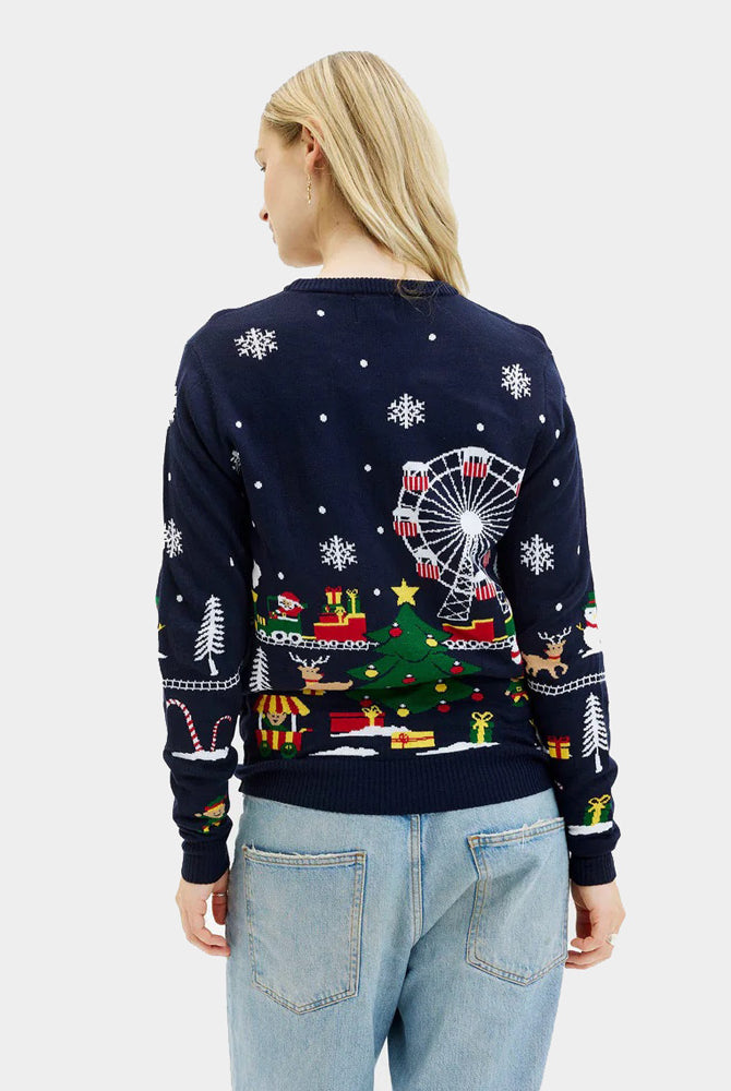 Jersey de Navidad para Mujer Feria Navideña con Luces LED