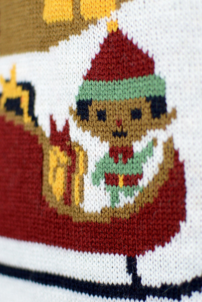 Jersey de Navidad con Luces LED para Hombre Merry Christmas Azul