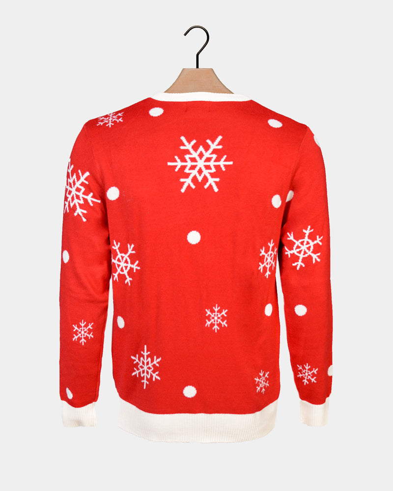 Jersey de Navidad Luces LED Familia Reno Brillante