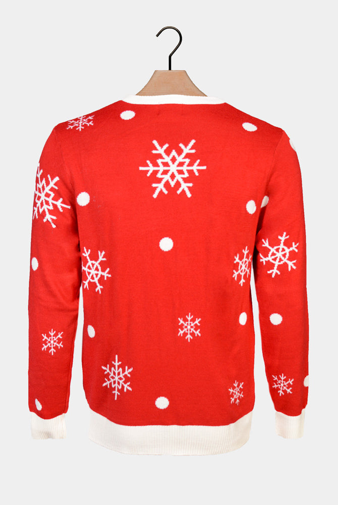 Jersey de Navidad Luces LED Familia Reno Brillante