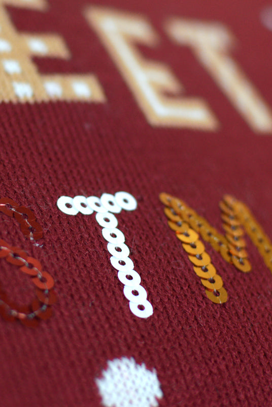 Jersey de Navidad con Luces LED para Familia Rojo Ginger Cookie detalle 1