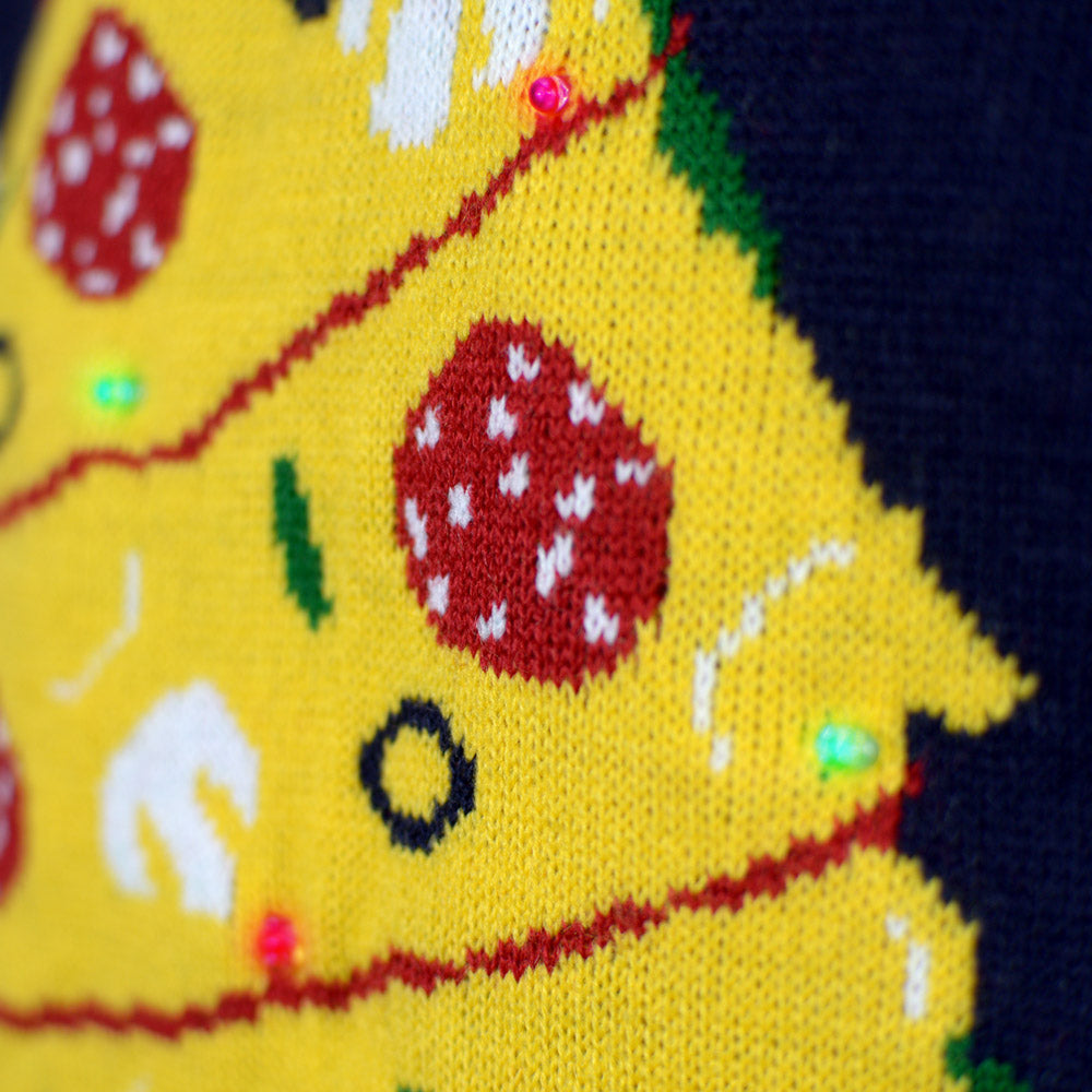 Jersey de Navidad con Luces LED para Hombre Christmas Food detalle 1