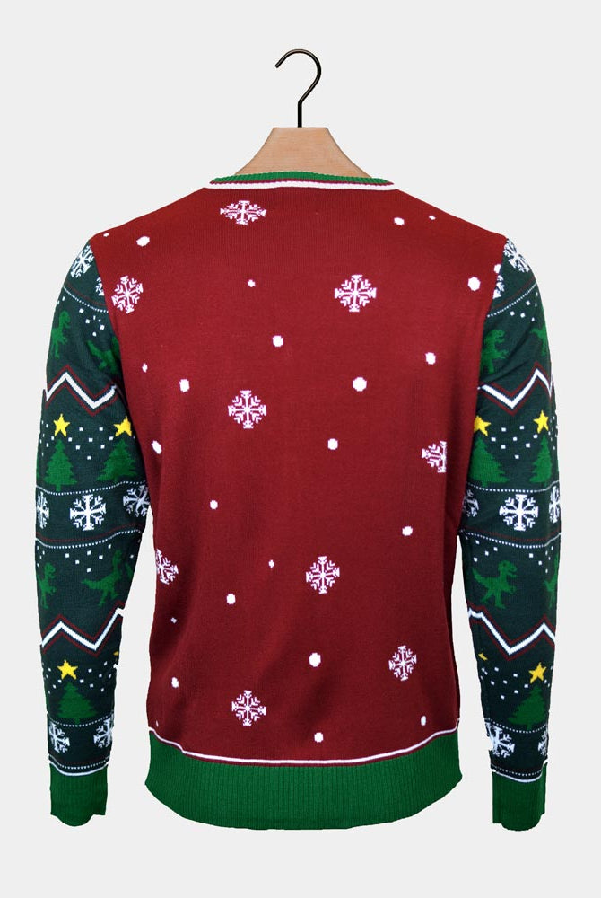 Jersey de Navidad con Luces LED para Hombre Christmas Tree-Rex espalda