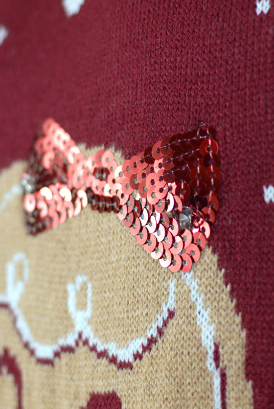 Jersey de Navidad con Luces LED para Hombre Rojo Ginger Cookie detalle 2