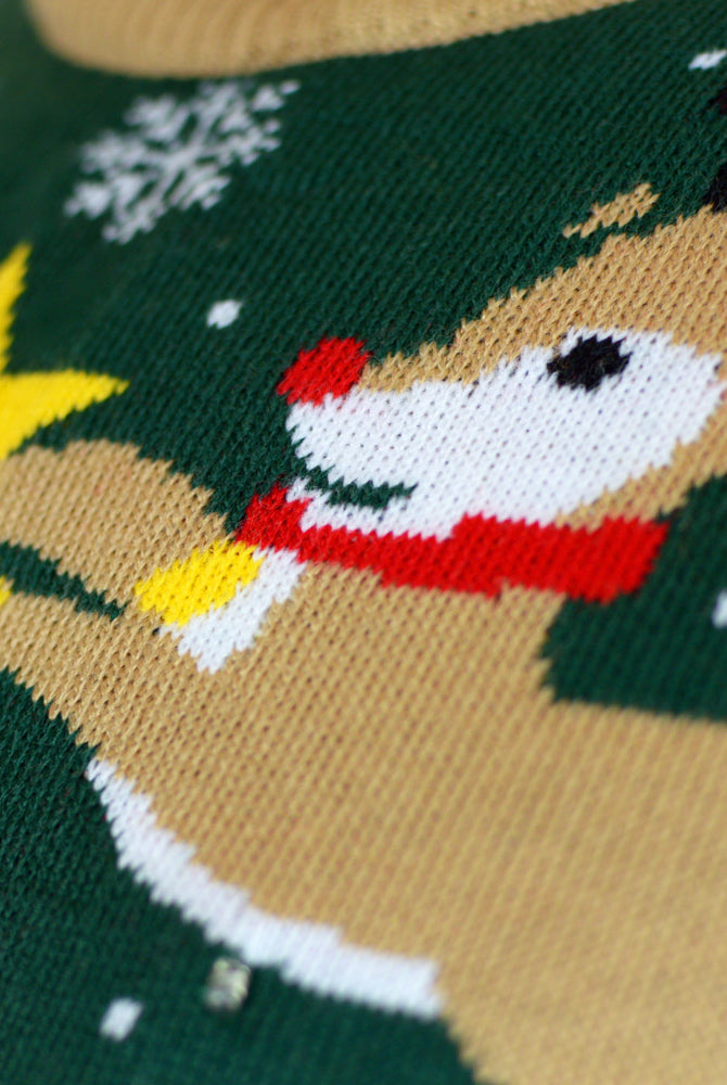 Jersey de Navidad Papá Noel hecho un Lío Luces LED para Mujer