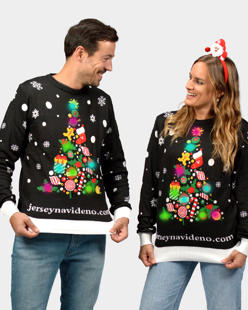 Jersey de Navidad con Luces LED para Hombre y Mujer
