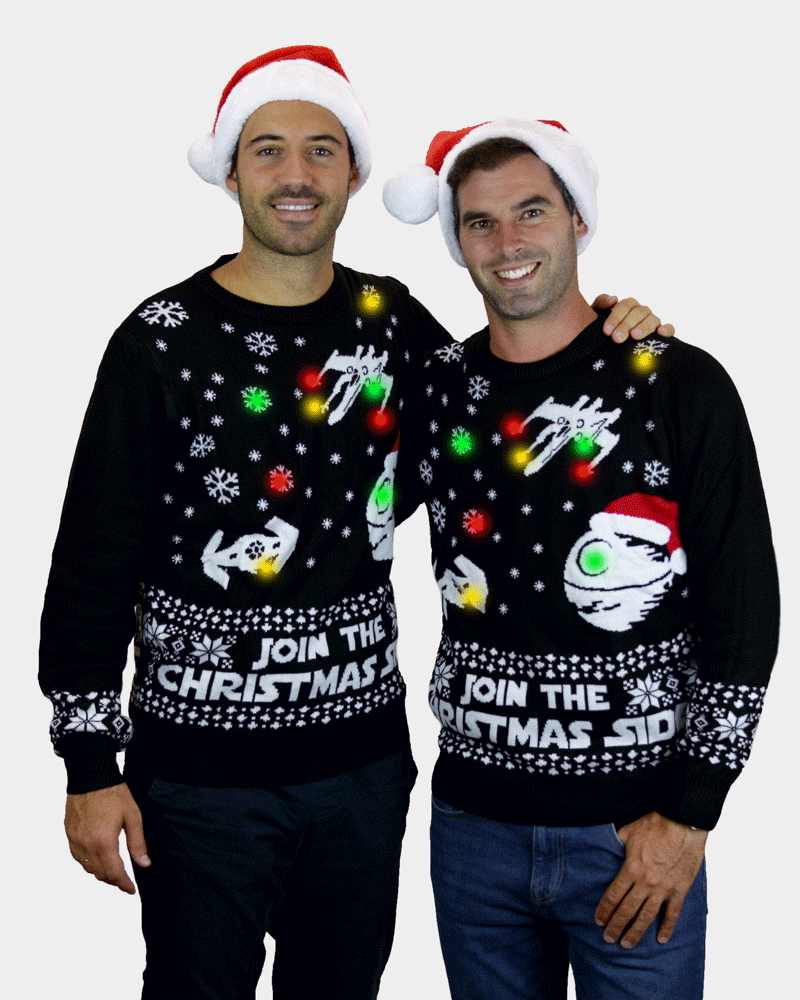 Jersey de Navidad con Luces LED Parejas Join the Christmas Side hombres