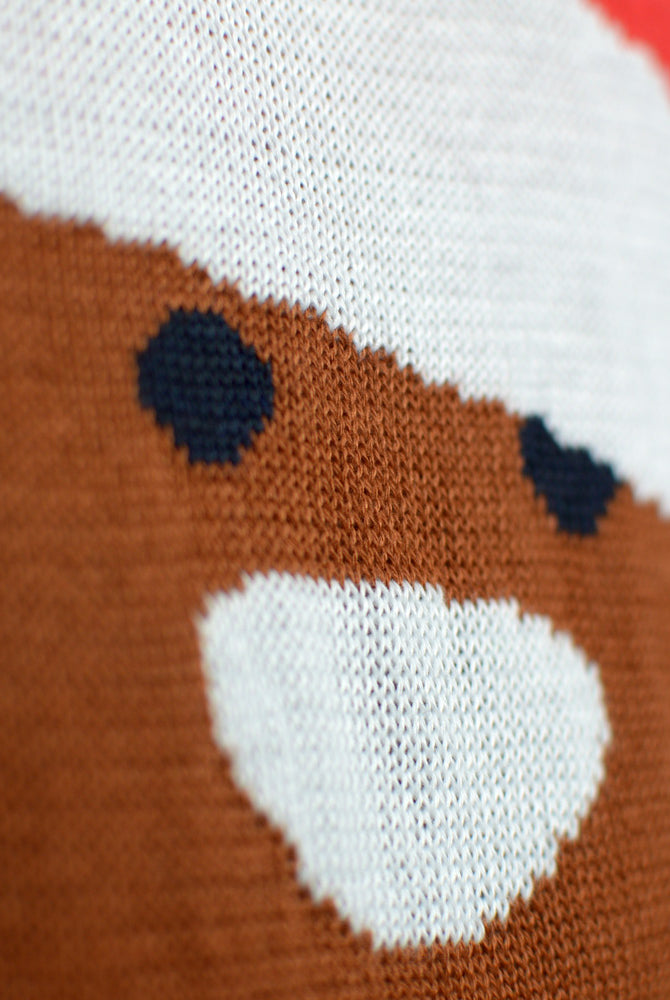 Jersey de Navidad para Familia Azul Gingerbread detalle