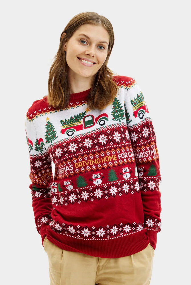 Jersey de Navidad para Familia Driving Home Mujer