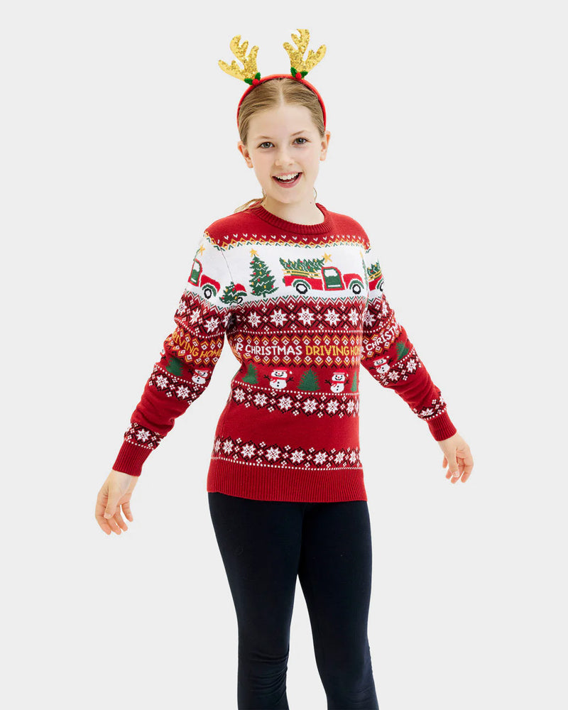 Jersey de Navidad para Familia Driving Home Niña