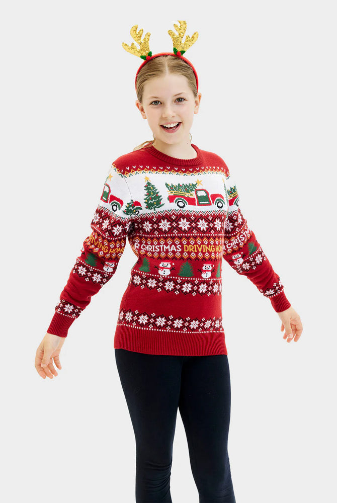 Jersey de Navidad para Familia Driving Home Niña