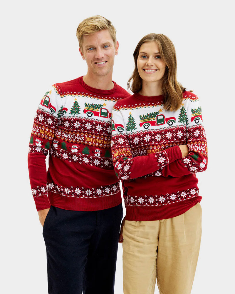 Jersey de Navidad para Familia Driving Home Pareja
