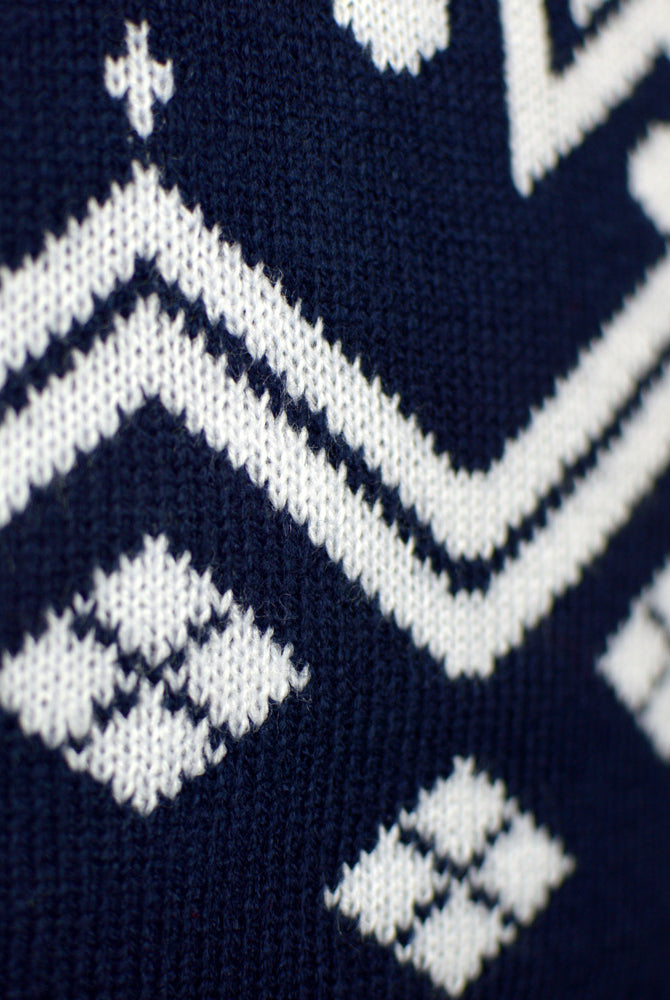 Jersey Navideño Azul Familia con Renos y Estrellas Nordic