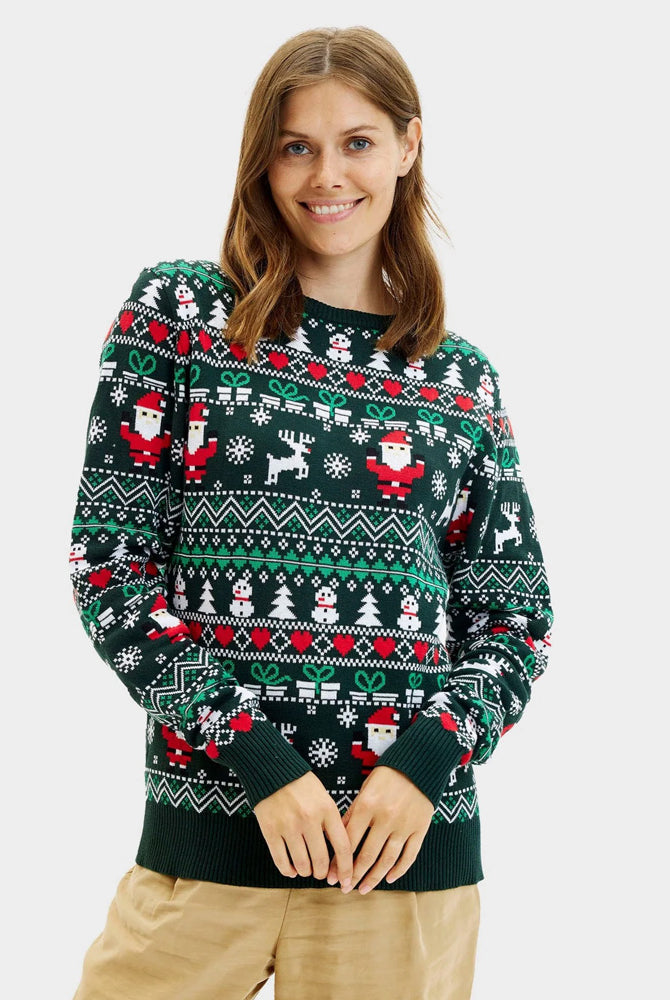 Jersey de Navidad para Familia Green Christmas Algodón Orgánico mujer