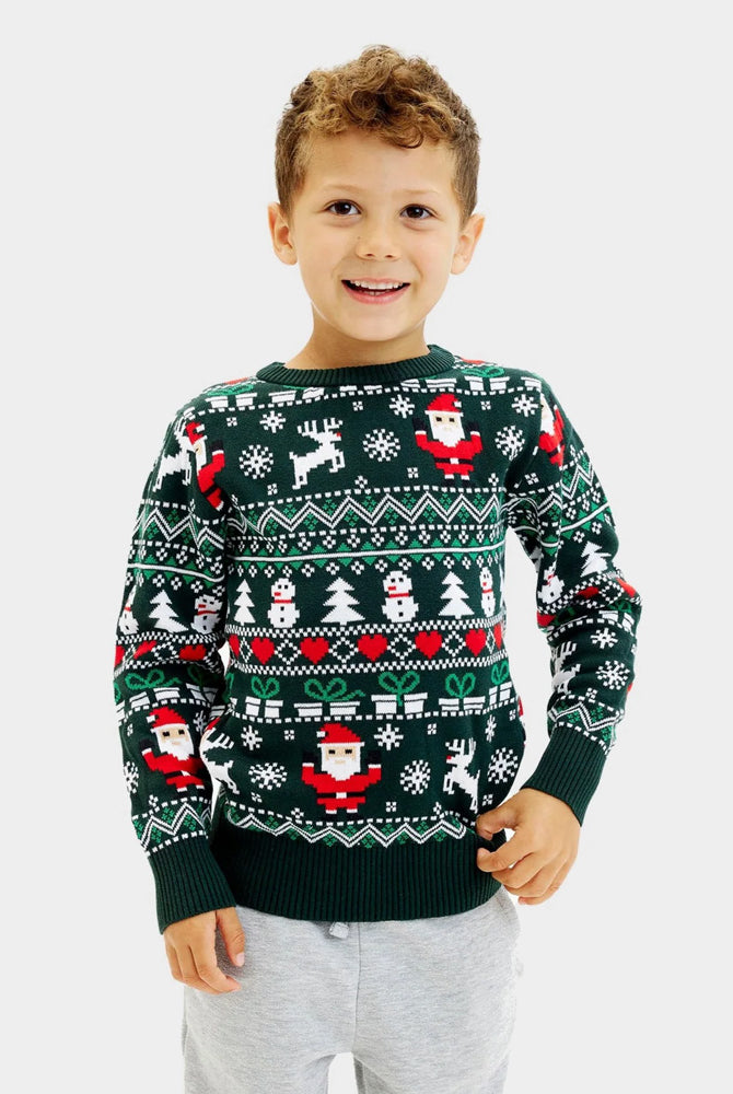 Jersey de Navidad para Familia Green Christmas Algodón Orgánico nino