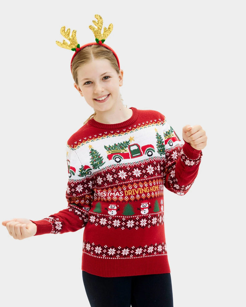 Jersey de Navidad para Familia Driving Home Niña