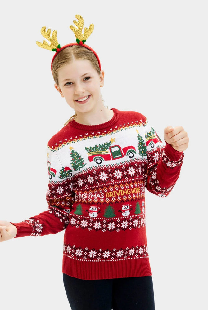 Jersey de Navidad para Familia Driving Home Niña