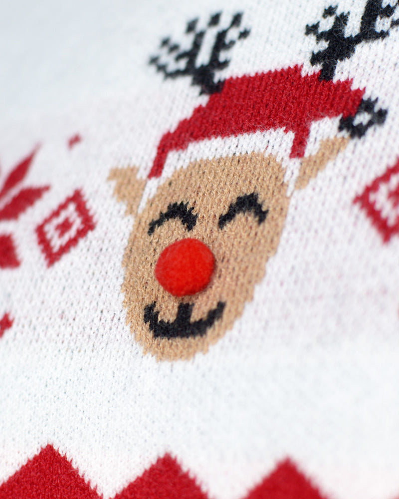Jersey de Navidad para Familia Reno Adorable 3D