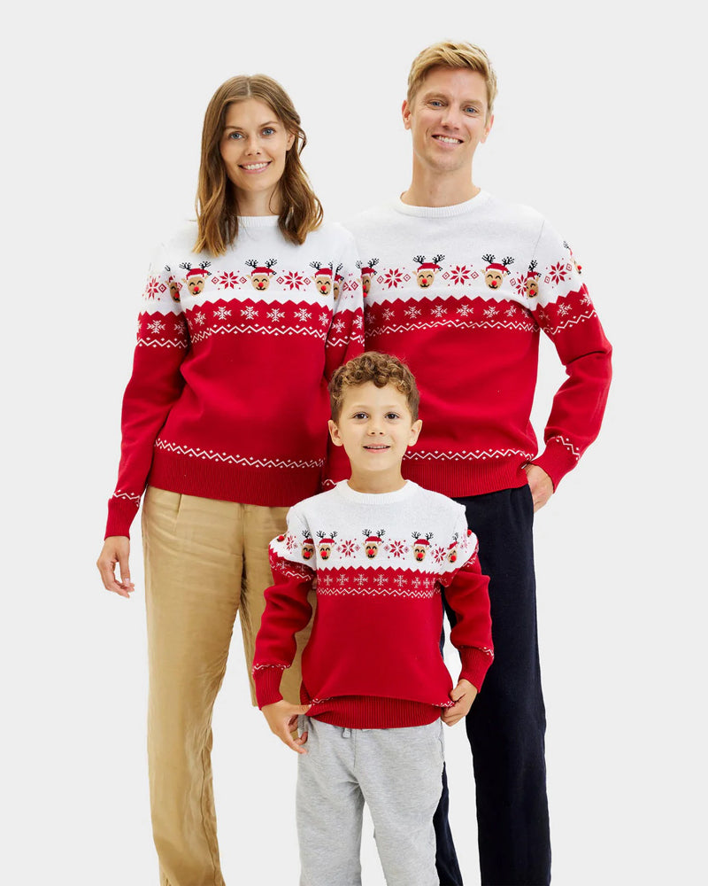 Jersey de Navidad para Familia Reno Adorable