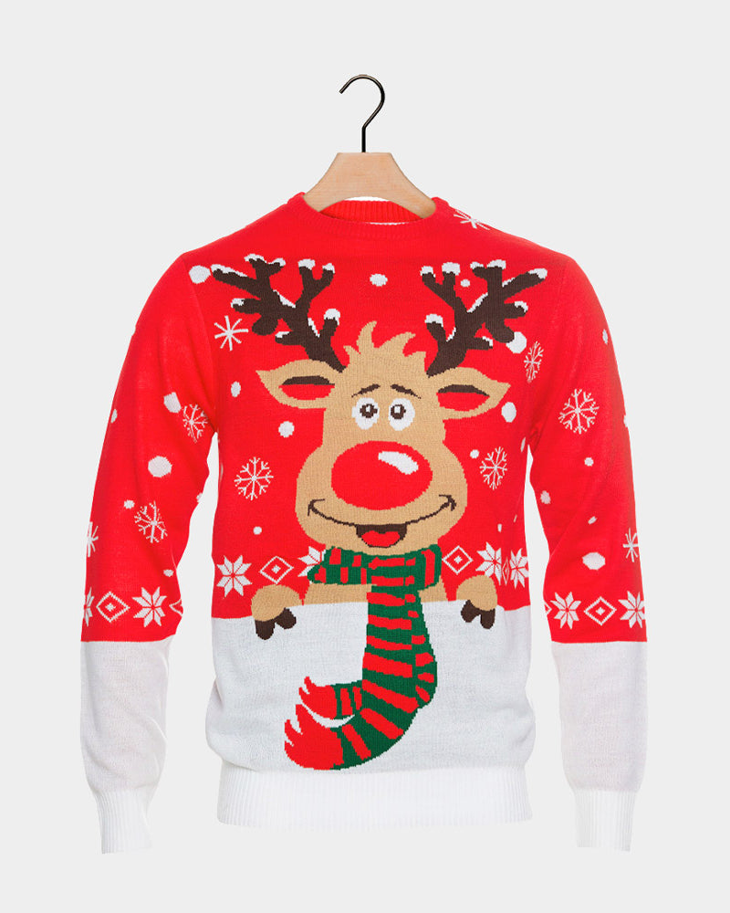 Jersey de Navidad Familia Reno Bufanda