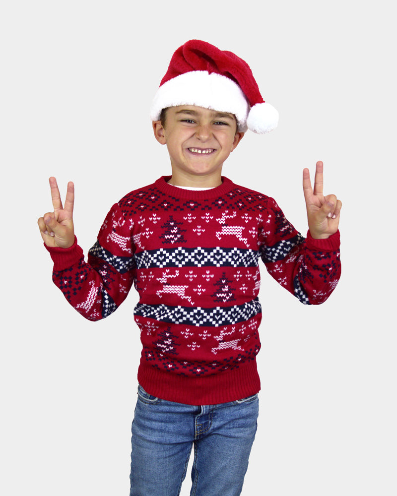 Jersey de Navidad para Familia Rojo Canadá niño