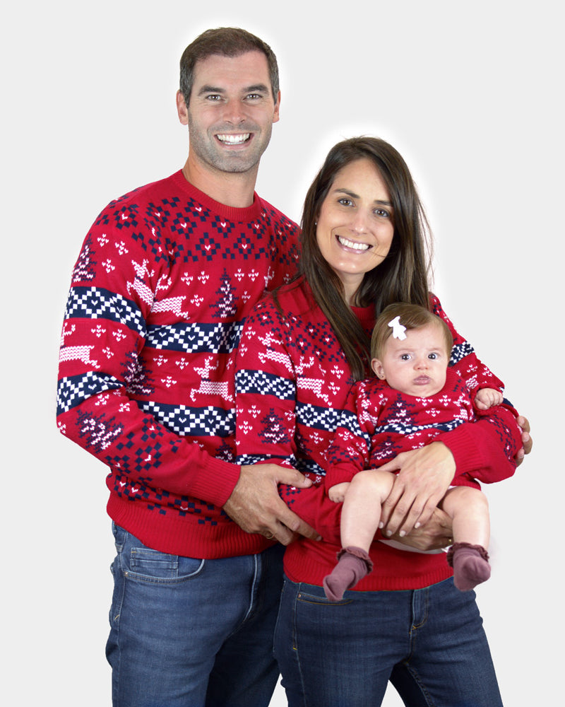 Jersey de Navidad para Familia Rojo Canadá