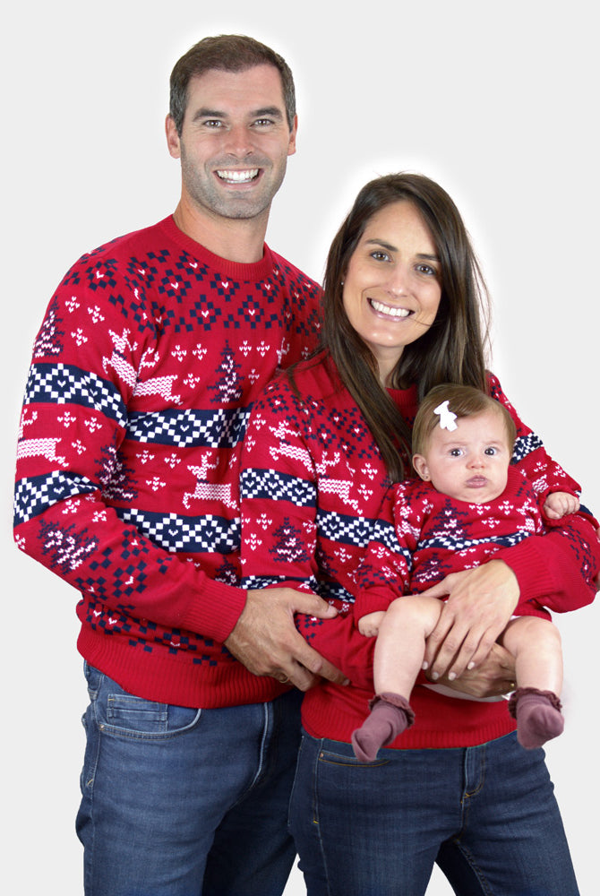 Jersey de Navidad para Familia Rojo Canadá
