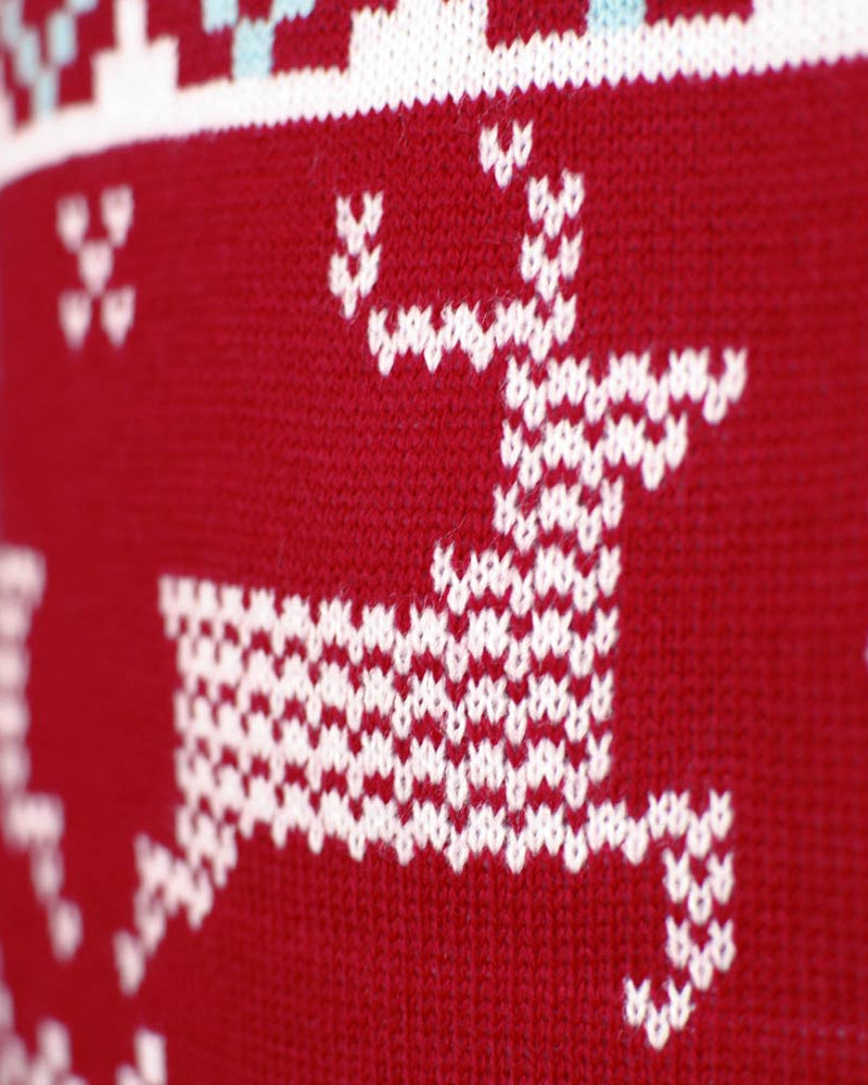 Jersey de Navidad para Familia Rojo Clásico Estrellas Polares Reno