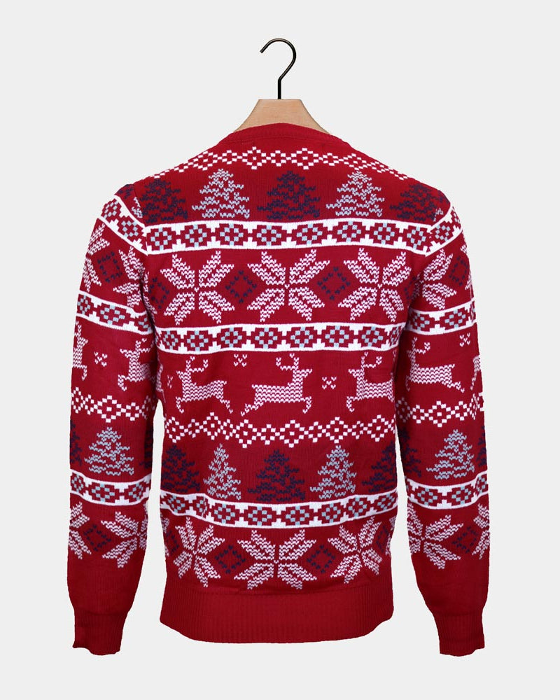 Jersey de Navidad para Familia Rojo Clásico Estrellas Polares Espalda