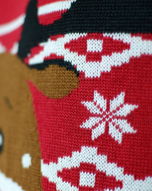 Jersey de Navidad para Familia Rojo Reno Rudolph Bufanda detalle 2
