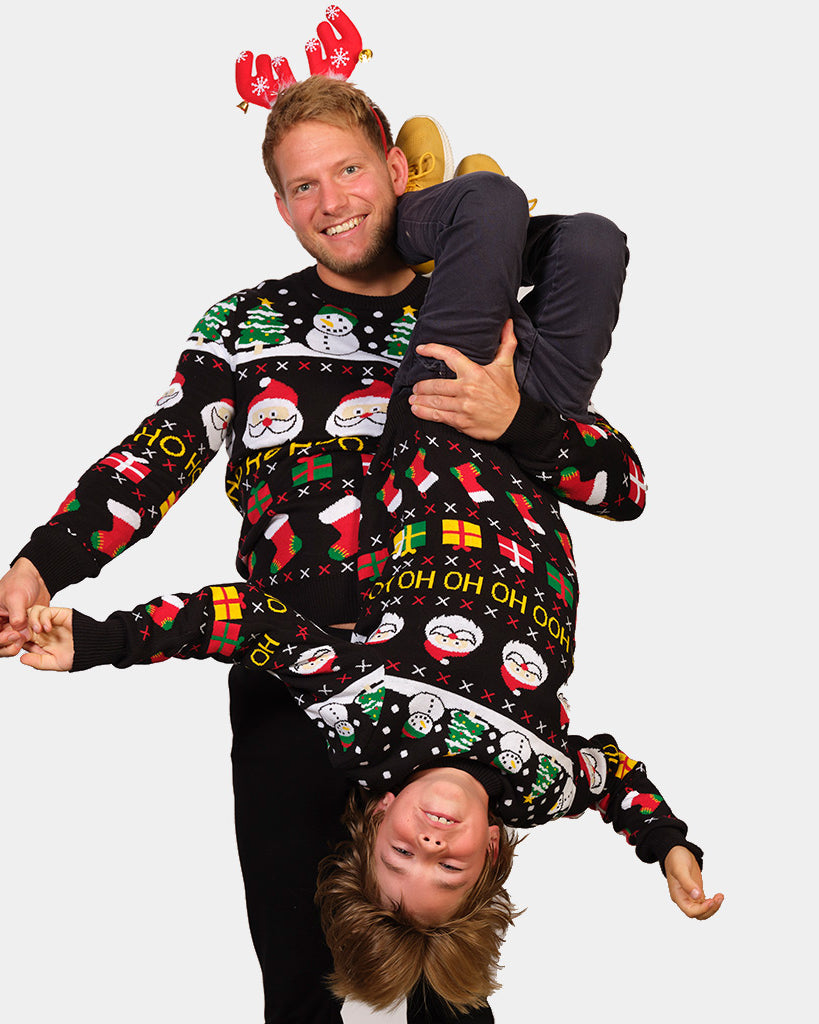 Jersey de Navidad Niño y Hombre Santa, Regalos y Muñecos Algodón Orgánico